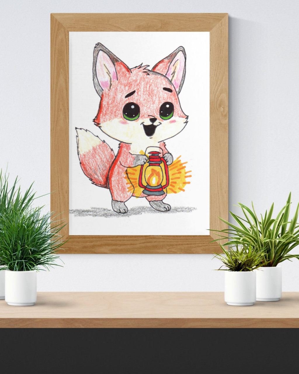 Found Her Fire Fox Art Print | Hand Drawn Woodland Fox Wall Art | Lost & Found Critters