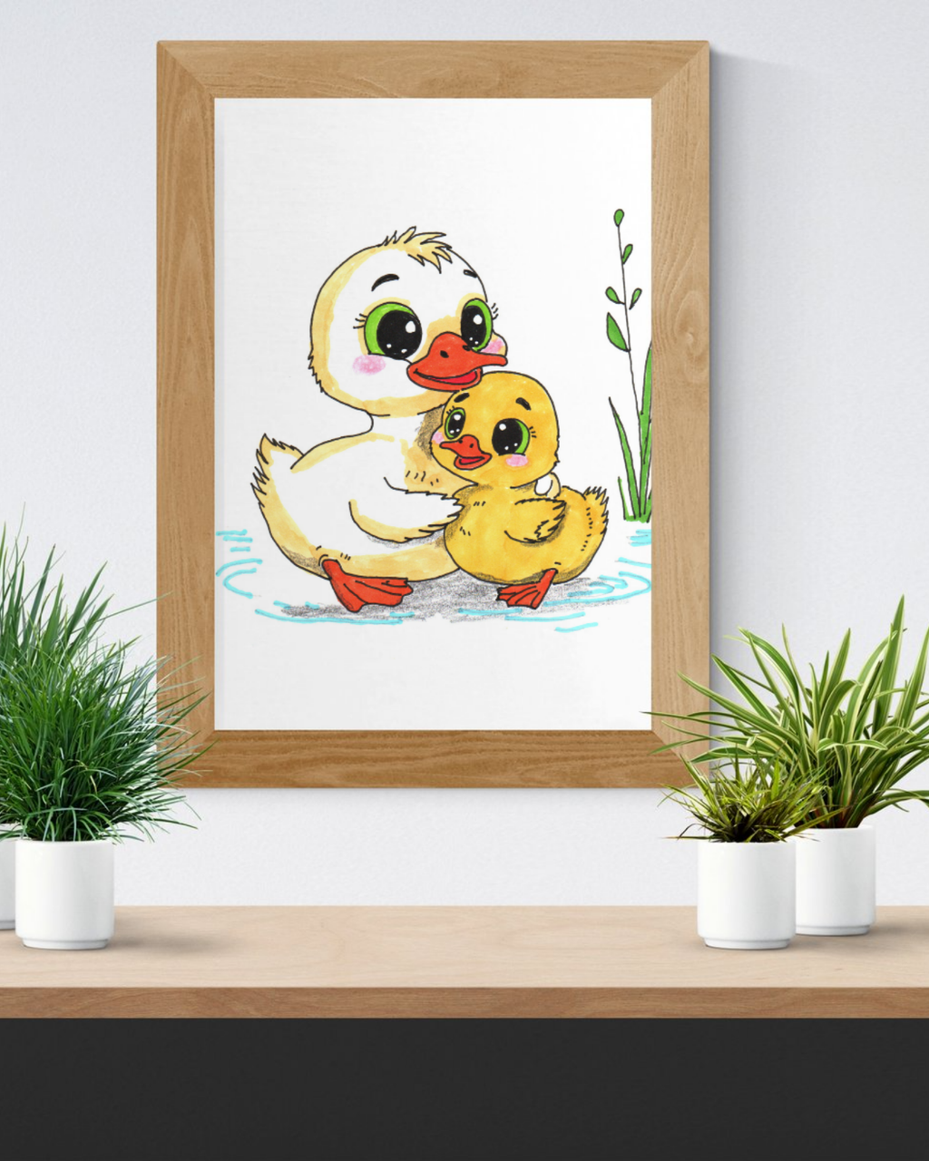 Found Her Mama Duckling Print | Cute Duck Family Wall Art | Lost & Found Critters