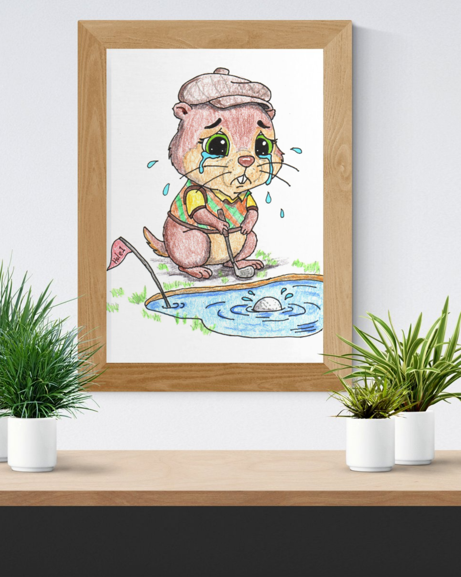Lost Ball Gopher Print | Cute Golf Nursery Wall Art