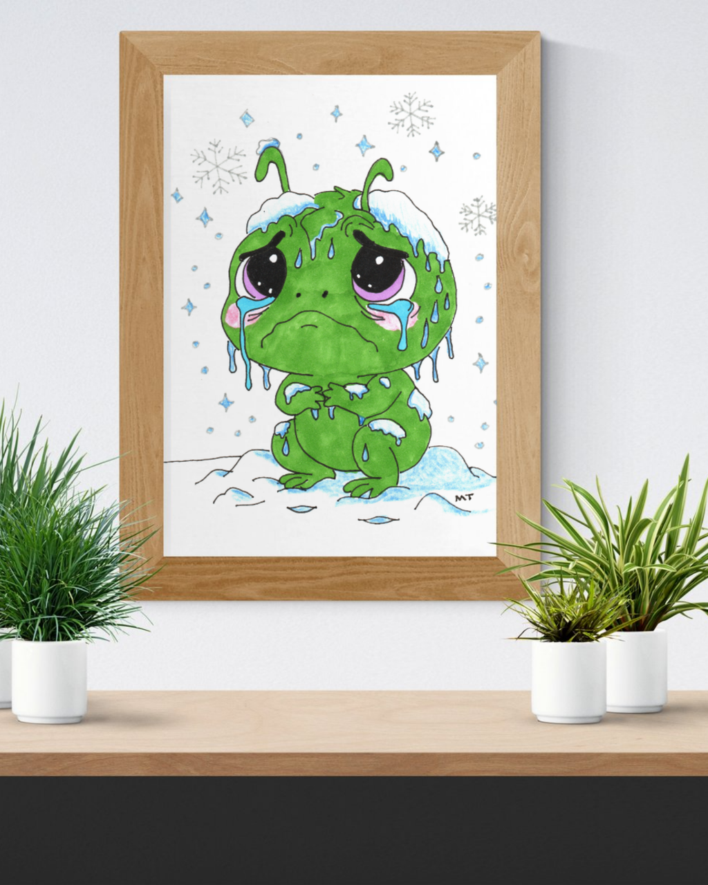 Bob the Snow Bug Wall Art | Sad Cute Bug Print