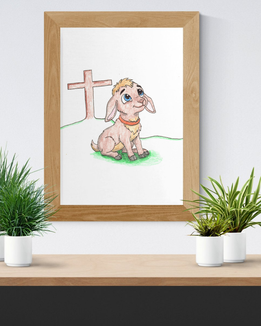 Amazing Grace Lamb Wall Art | Christian Nursery Decor | Bible Animal Print