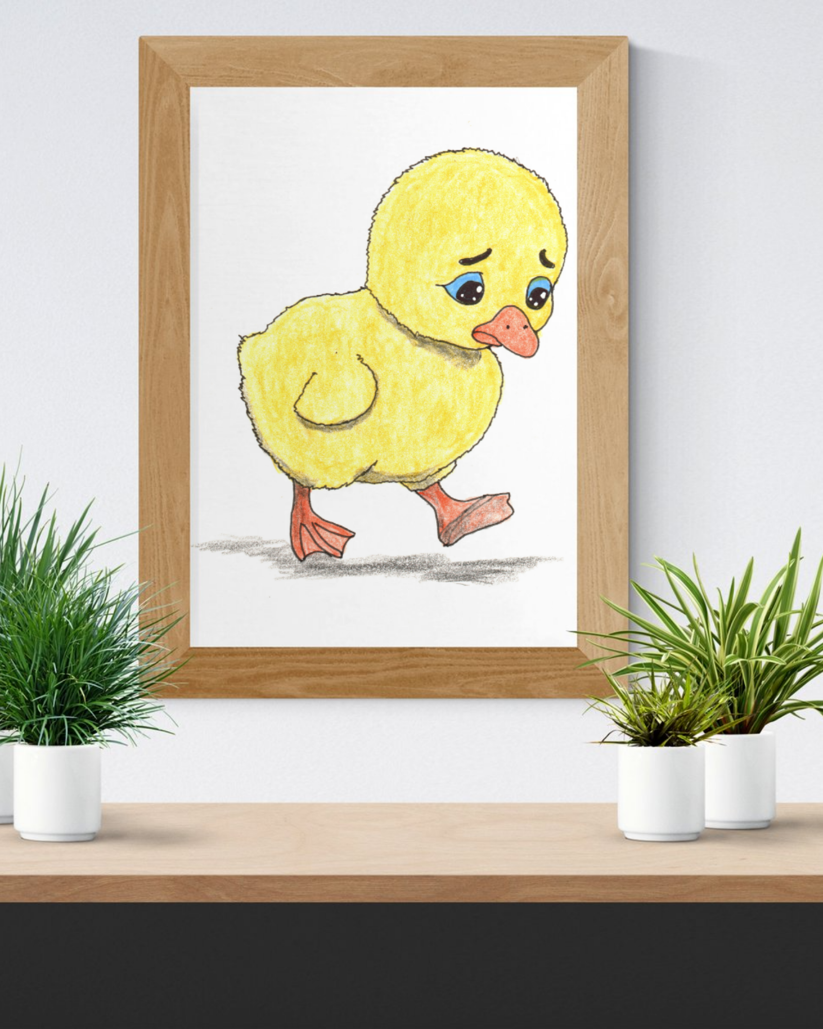 Cute Gosling Nursery Print, Baby Goose Wall Art,