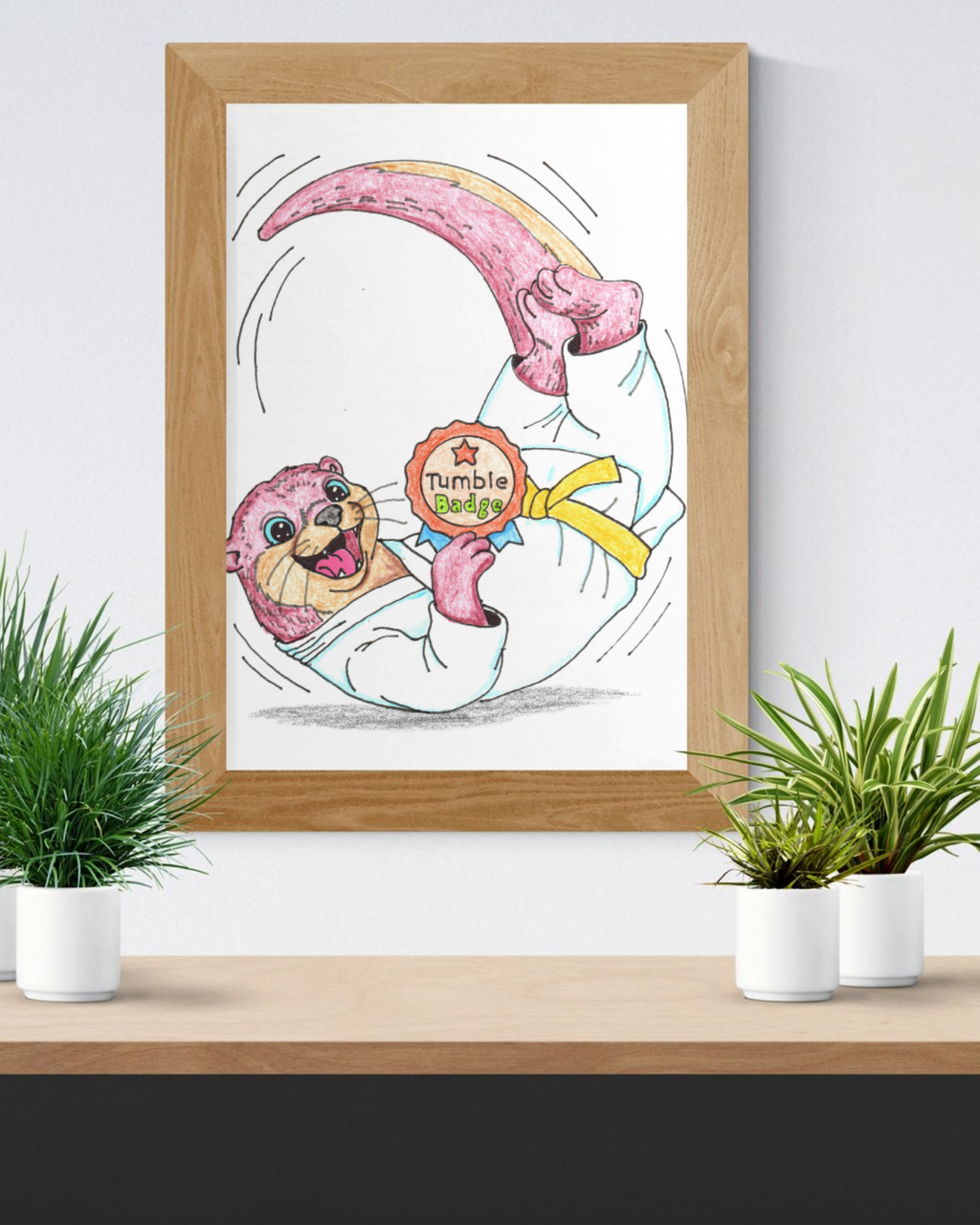 Olive the Tumbling Otter Print | Kids Martial Arts Wall Art | Brave Little Movers