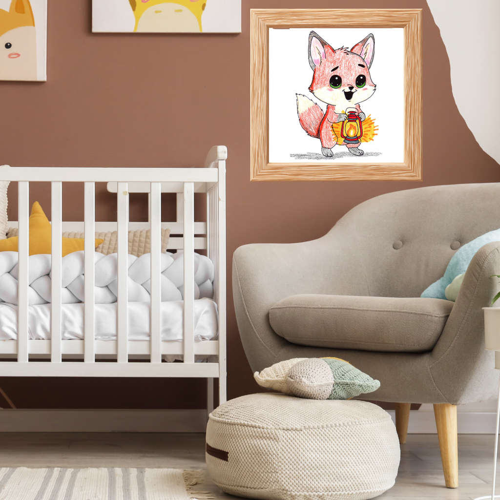 Found Her Fire Fox Art Print | Hand Drawn Woodland Fox Wall Art | Lost & Found Critters