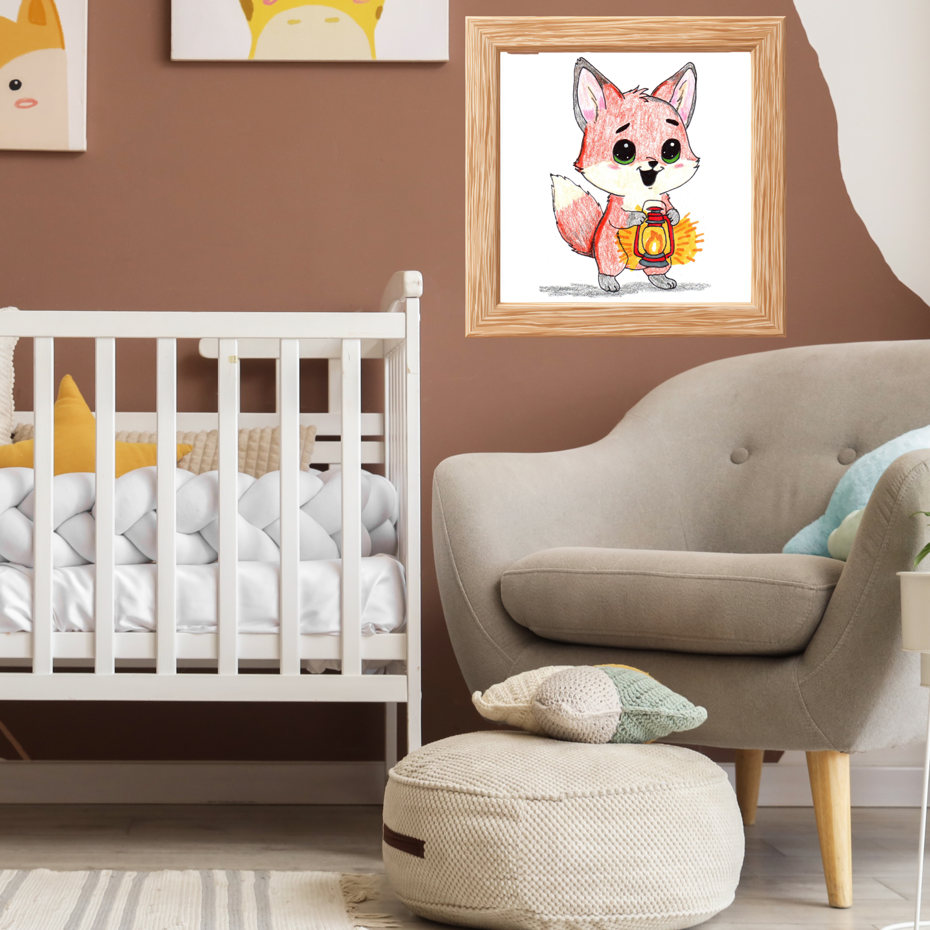 Found Her Fire Fox Art Print | Hand Drawn Woodland Fox Wall Art | Lost & Found Critters