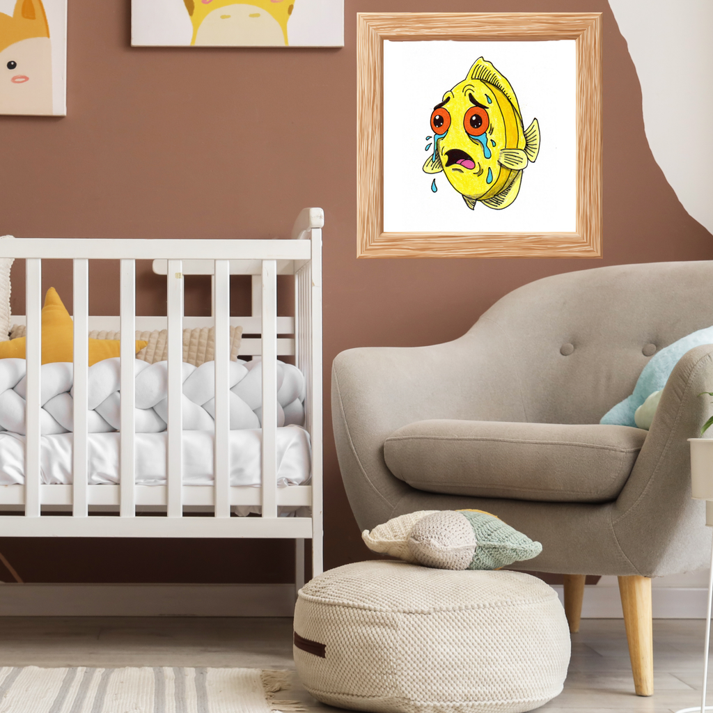 Sad Yellow Fish Lost Her Seaweed | Hand Drawn Lost & Found Critter Print | Printable Wall Art