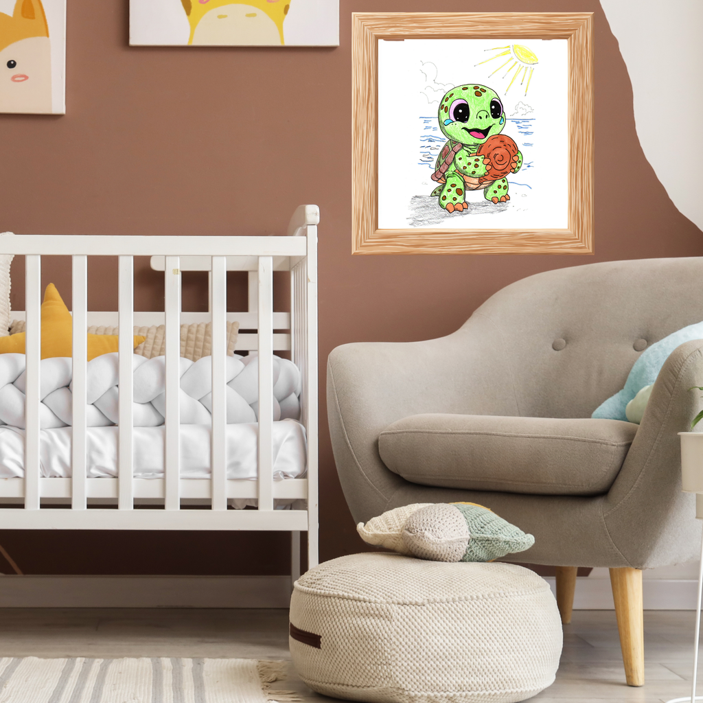 Sea Turtle Found Her Shell Print, Ocean Nursery Story Wall Decor