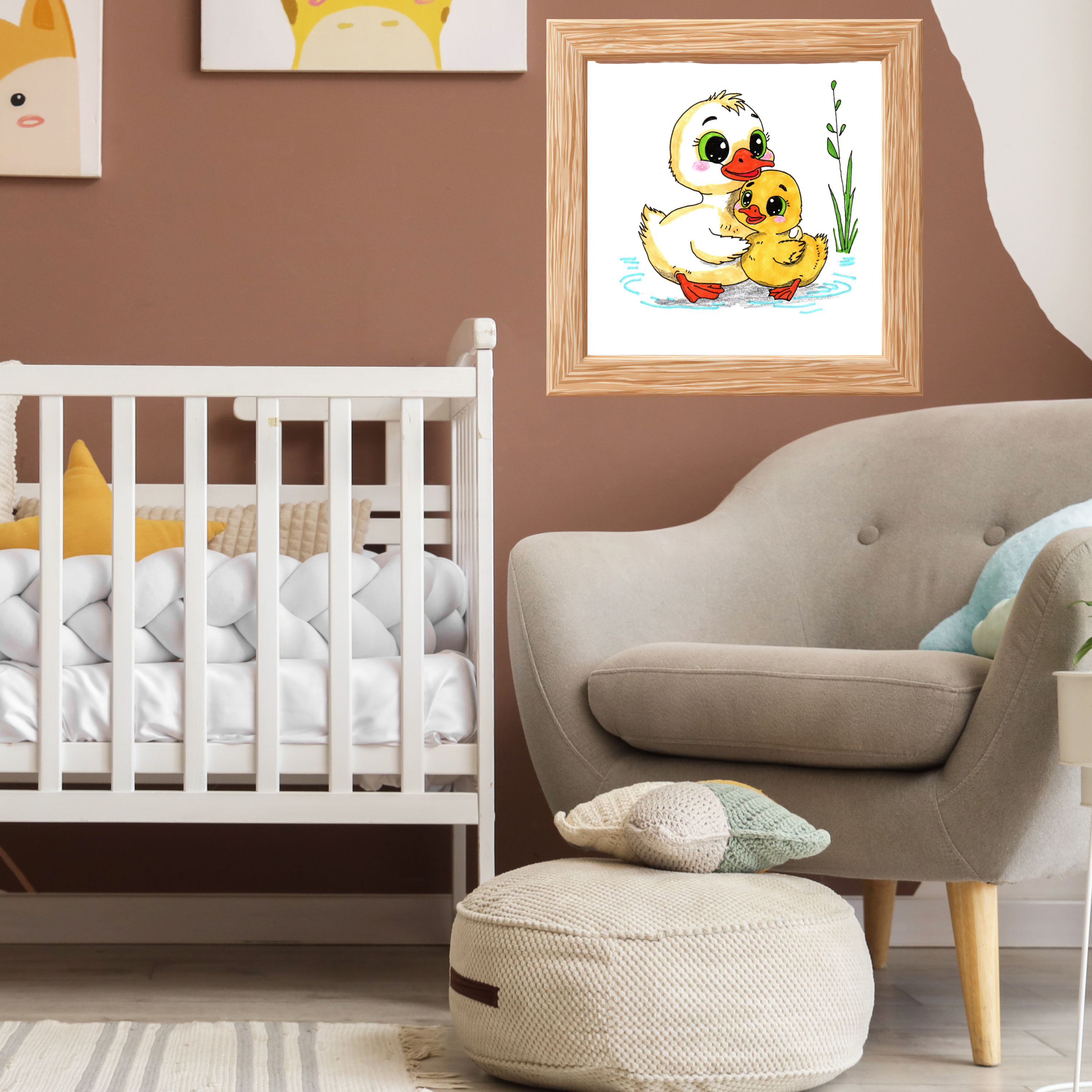 Found Her Mama Duckling Print | Cute Duck Family Wall Art | Lost & Found Critters