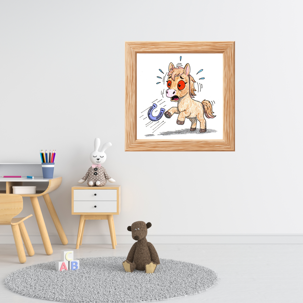 Horse Lost Her Horseshoe Art Print | Hand Drawn Horse Wall Decor