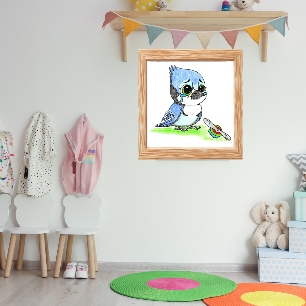 Blue Jay Lost His Airplane | Lost & Found Critters | Hand Drawn Bird Art Print