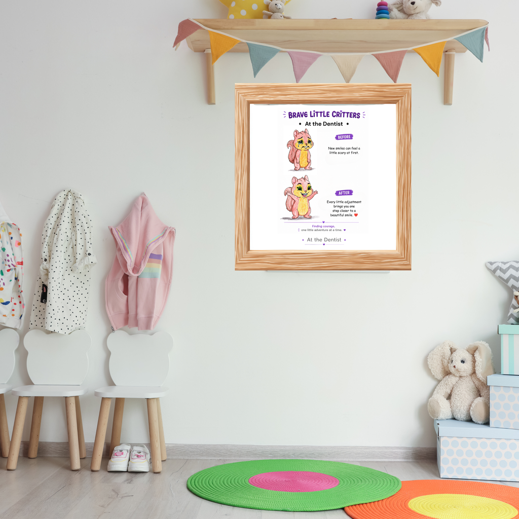 Got Braces Encouragement Poster | Brave Little Critters | Orthodontist Office Wall Art