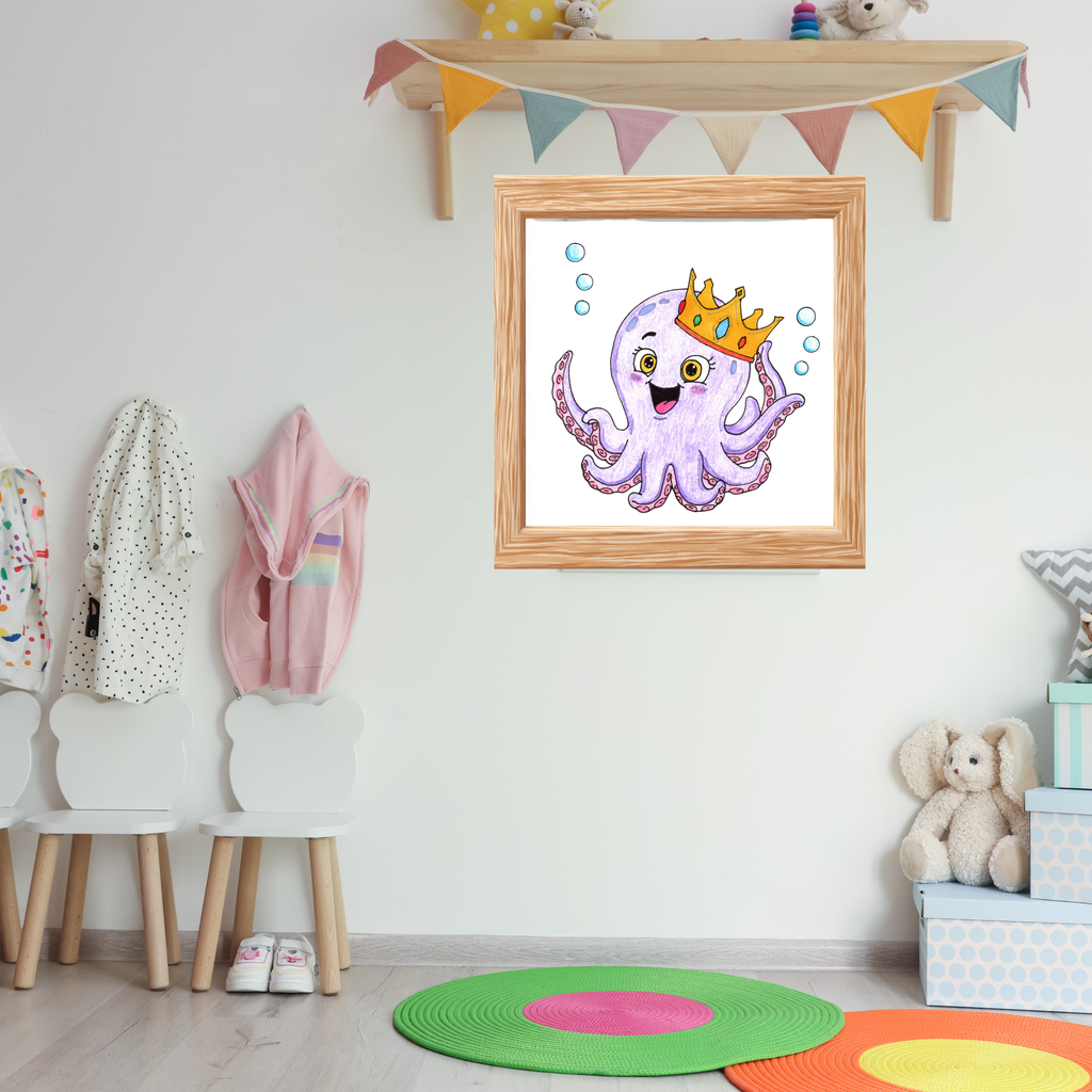 Happy Octopus Got Her Crown Back | Lost & Found Critters Octopus Print
