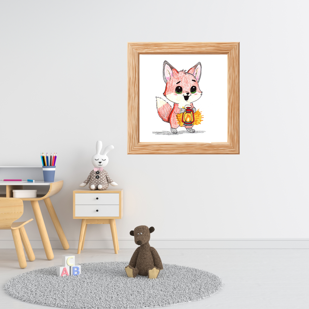 Found Her Fire Fox Art Print | Hand Drawn Woodland Fox Wall Art | Lost & Found Critters
