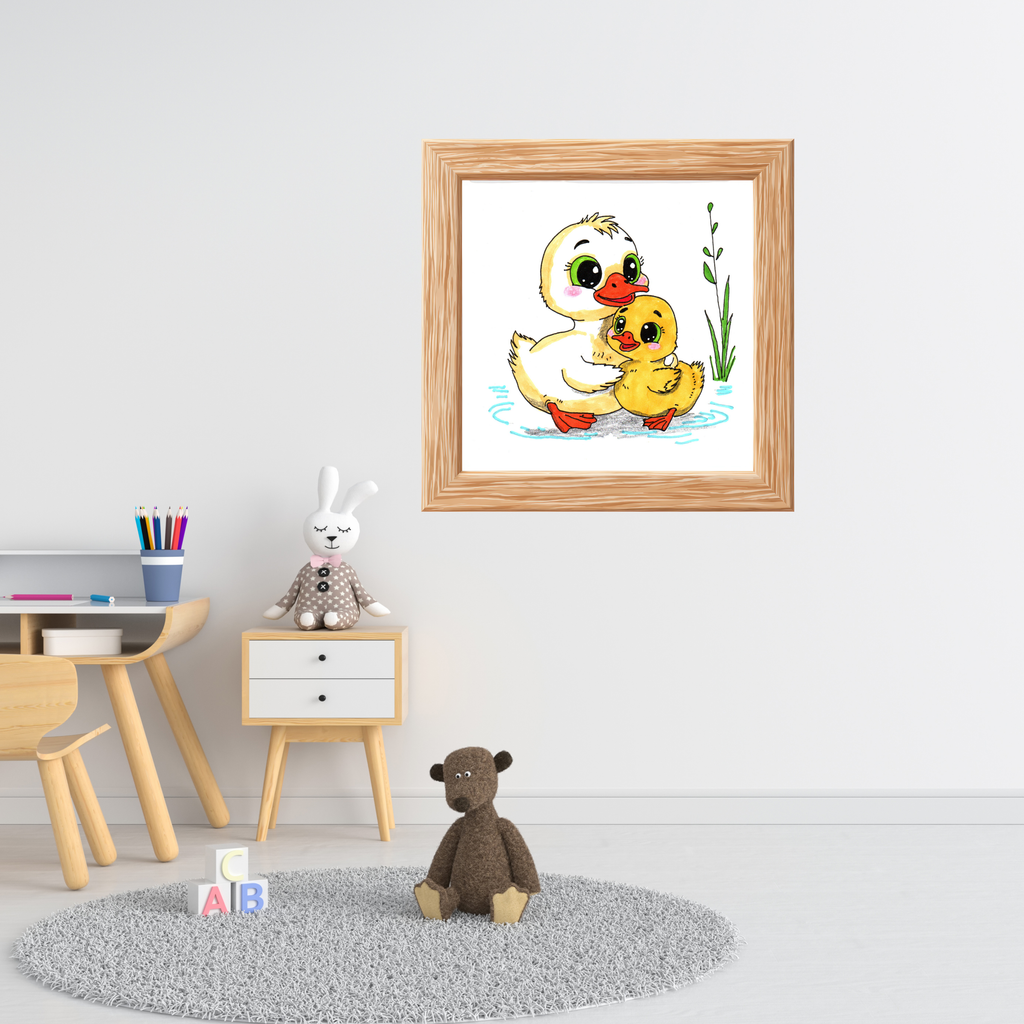 Found Her Mama Duckling Print | Cute Duck Family Wall Art | Lost & Found Critters