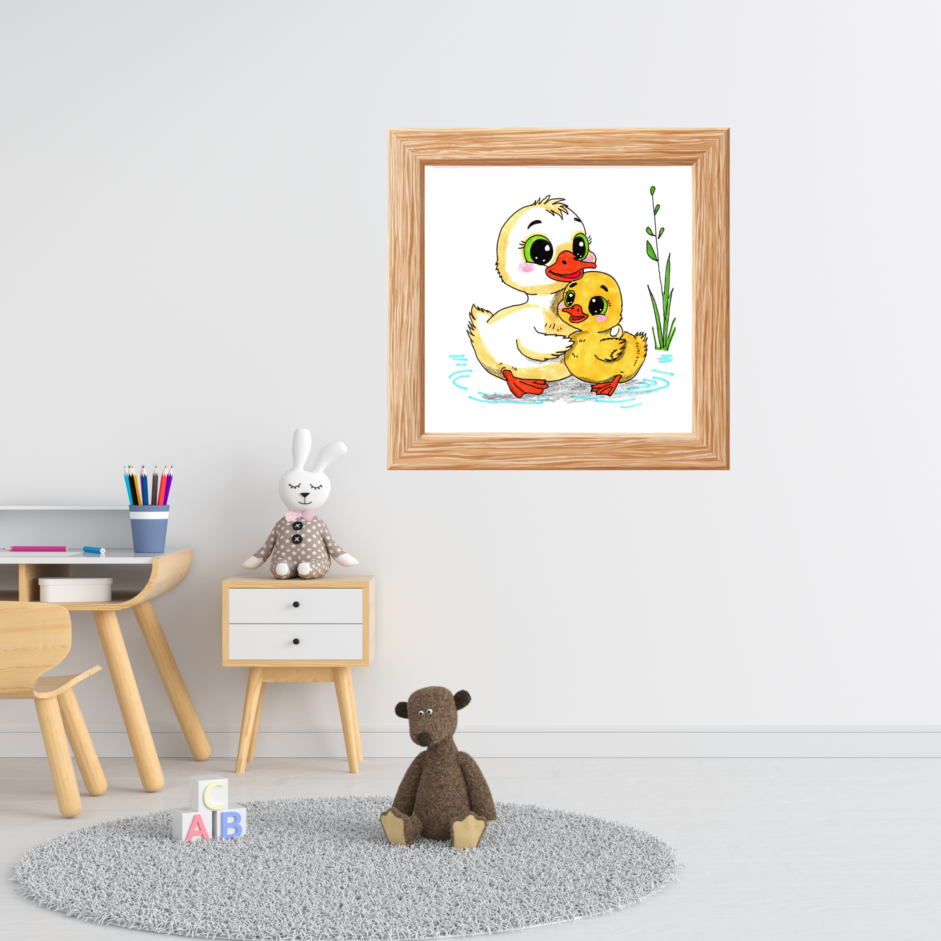Found Her Mama Duckling Print | Cute Duck Family Wall Art | Lost & Found Critters