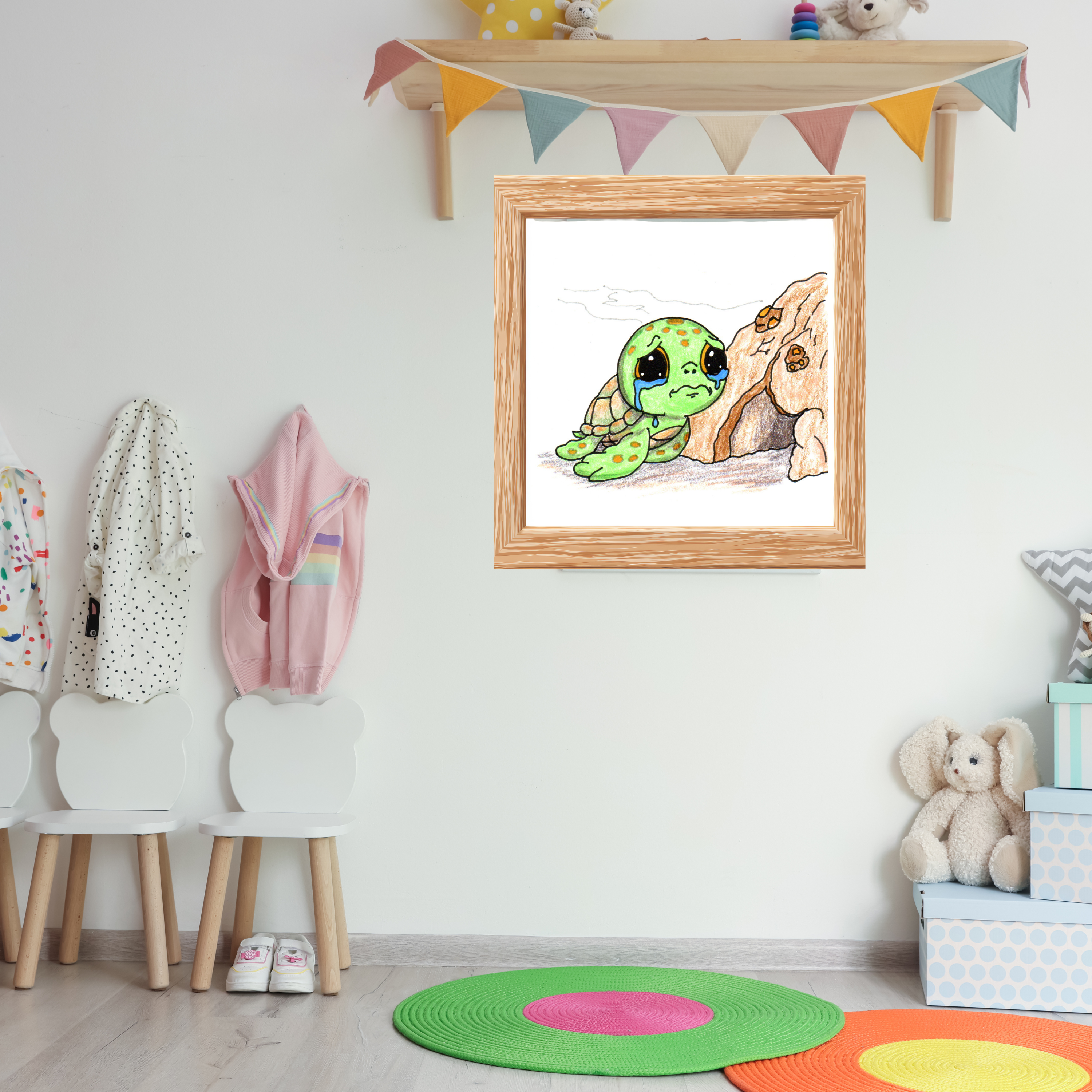 Sea Turtle Lost Her Best Friend | Hand Drawn Ocean Animal Print