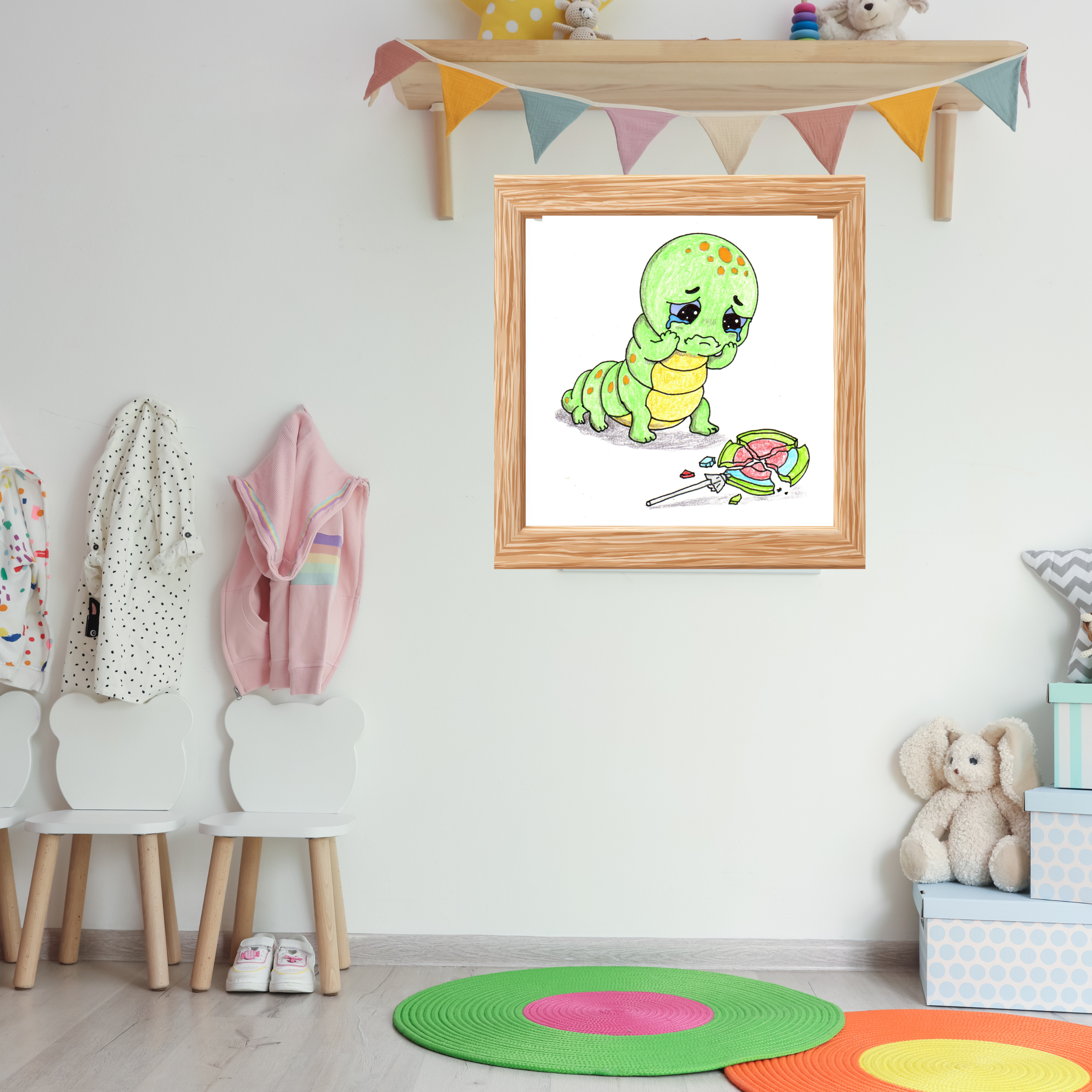 Cute Inchworm Art Print | Lost & Found Critter Wall Art