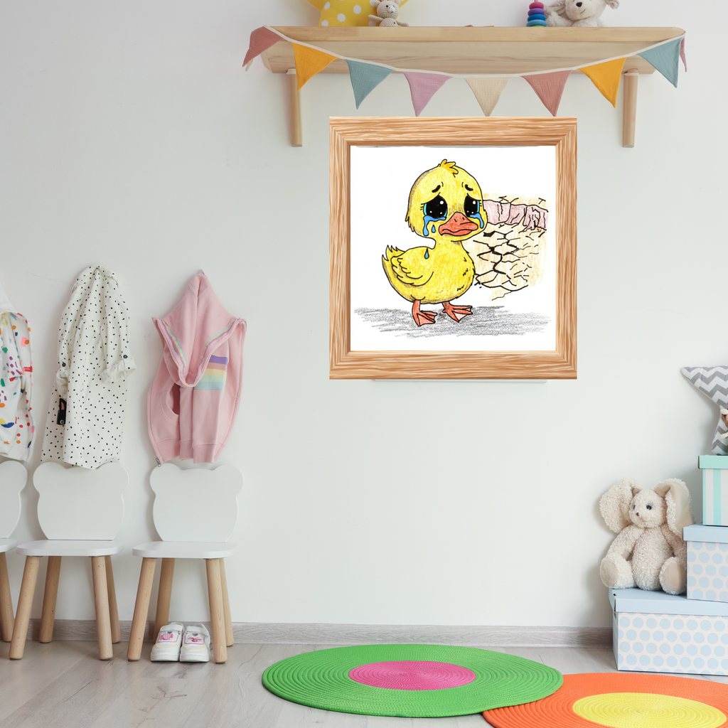 Duck Lost Her Pond Print, Sad Duck Wall Art, Hand Drawn Duck Print