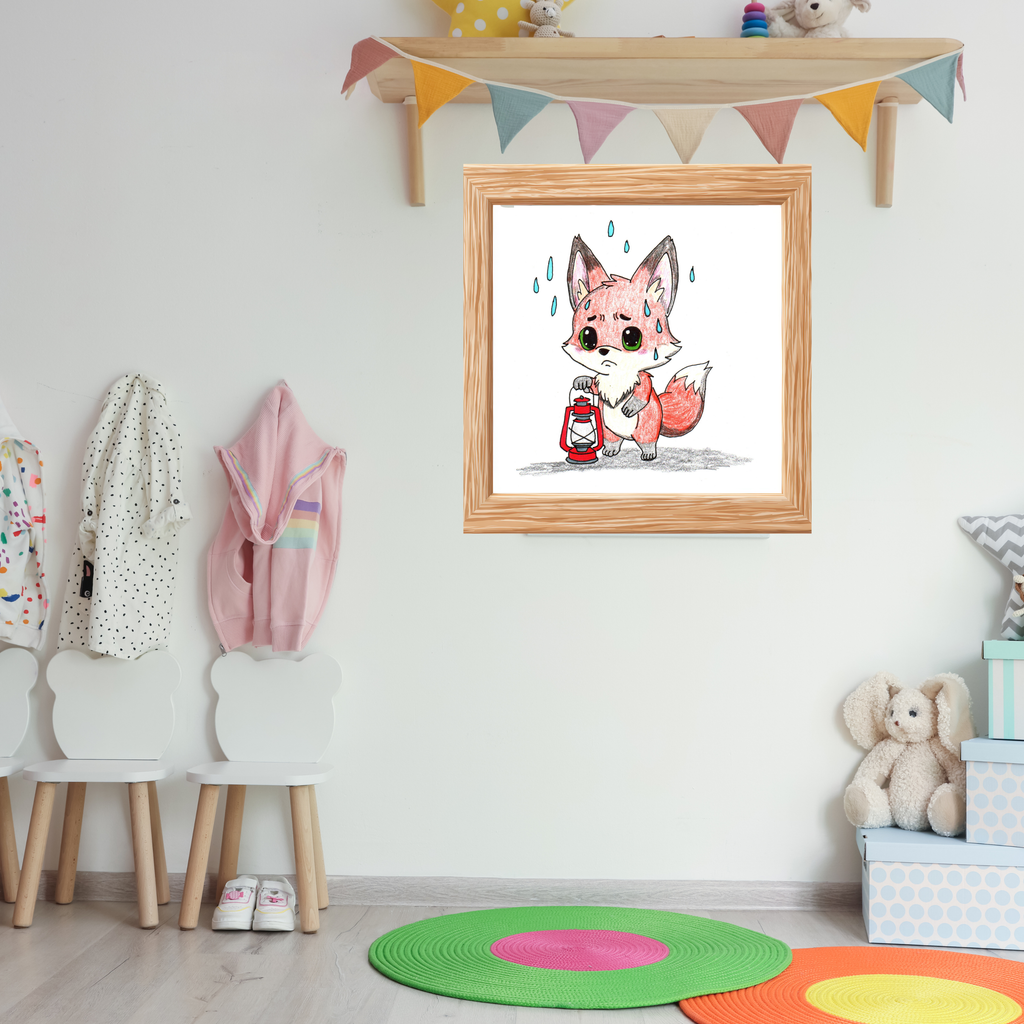 Lost Her Fire Fox Art Print | Hand Drawn Woodland Fox Wall Art | Lost & Found Critters