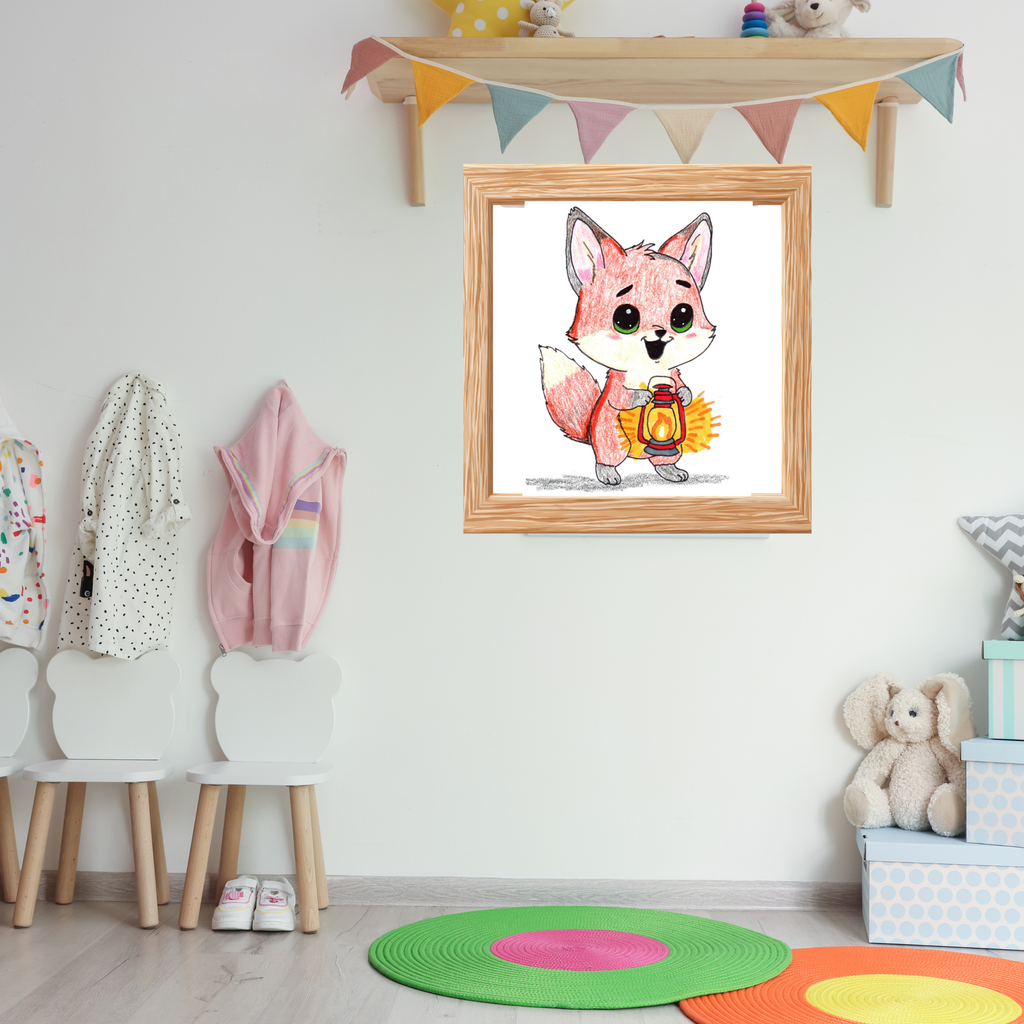 Found Her Fire Fox Art Print | Hand Drawn Woodland Fox Wall Art | Lost & Found Critters