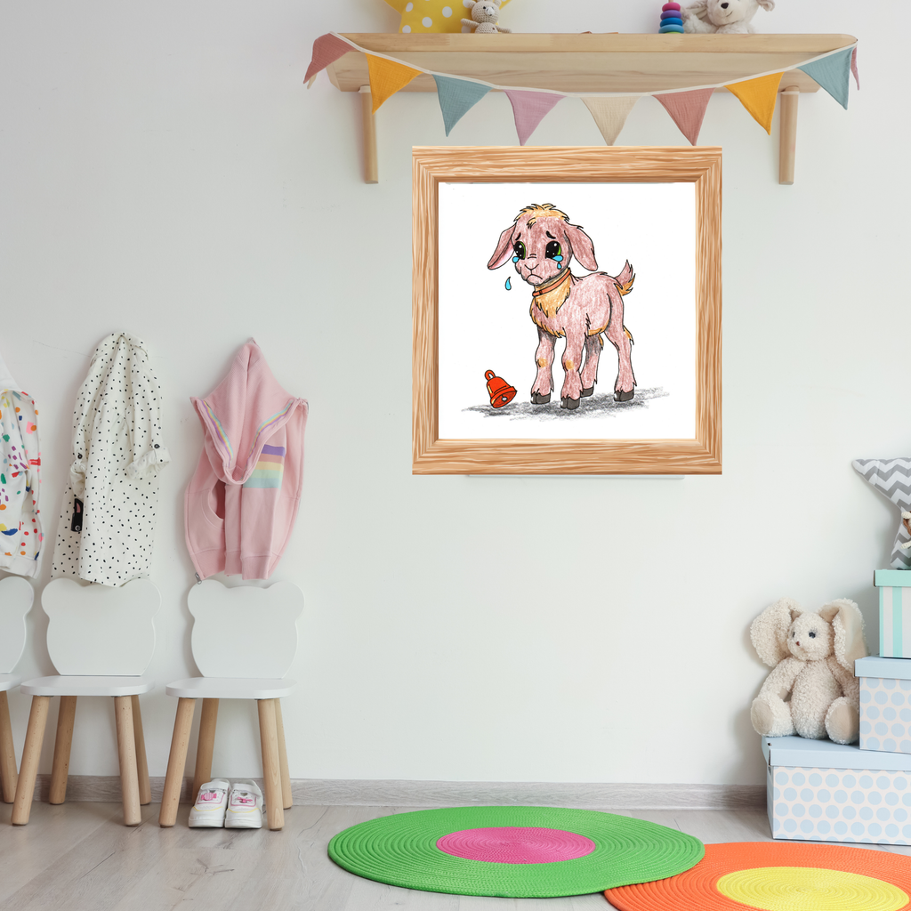 Lost & Found Goat Print | She Lost Her Bell Farm Animal Wall Art | Hand Drawn Critter Decor