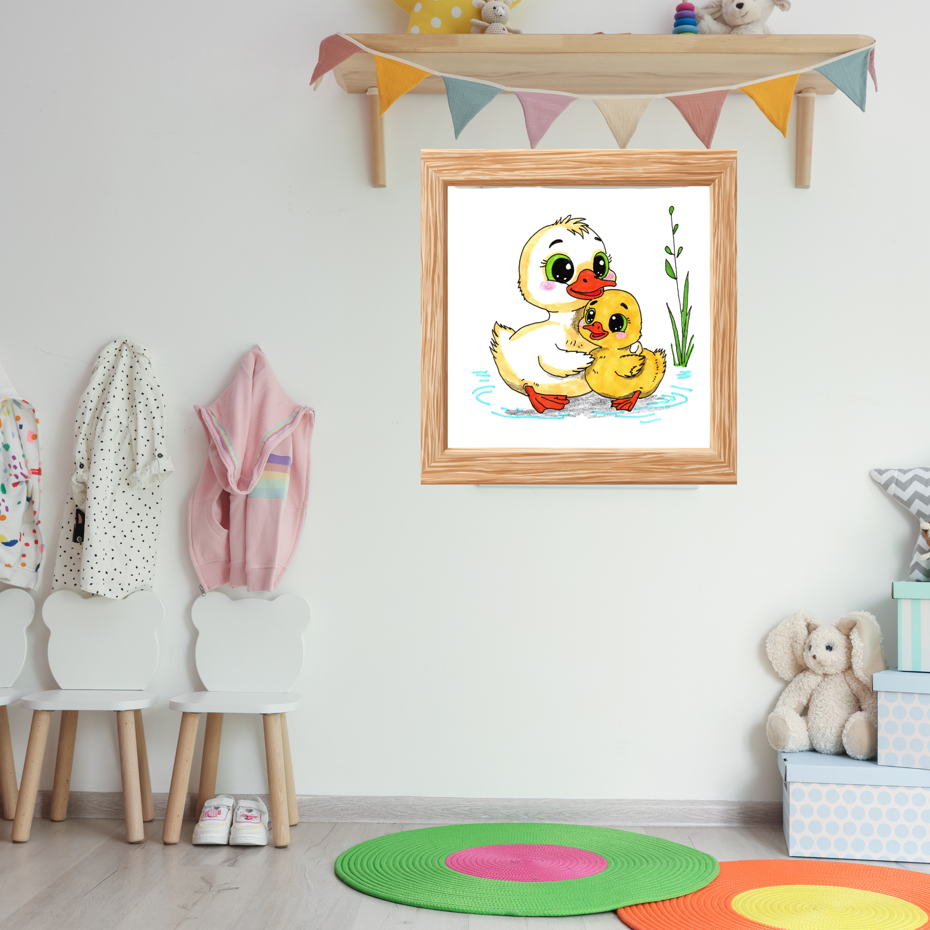 Found Her Mama Duckling Print | Cute Duck Family Wall Art | Lost & Found Critters