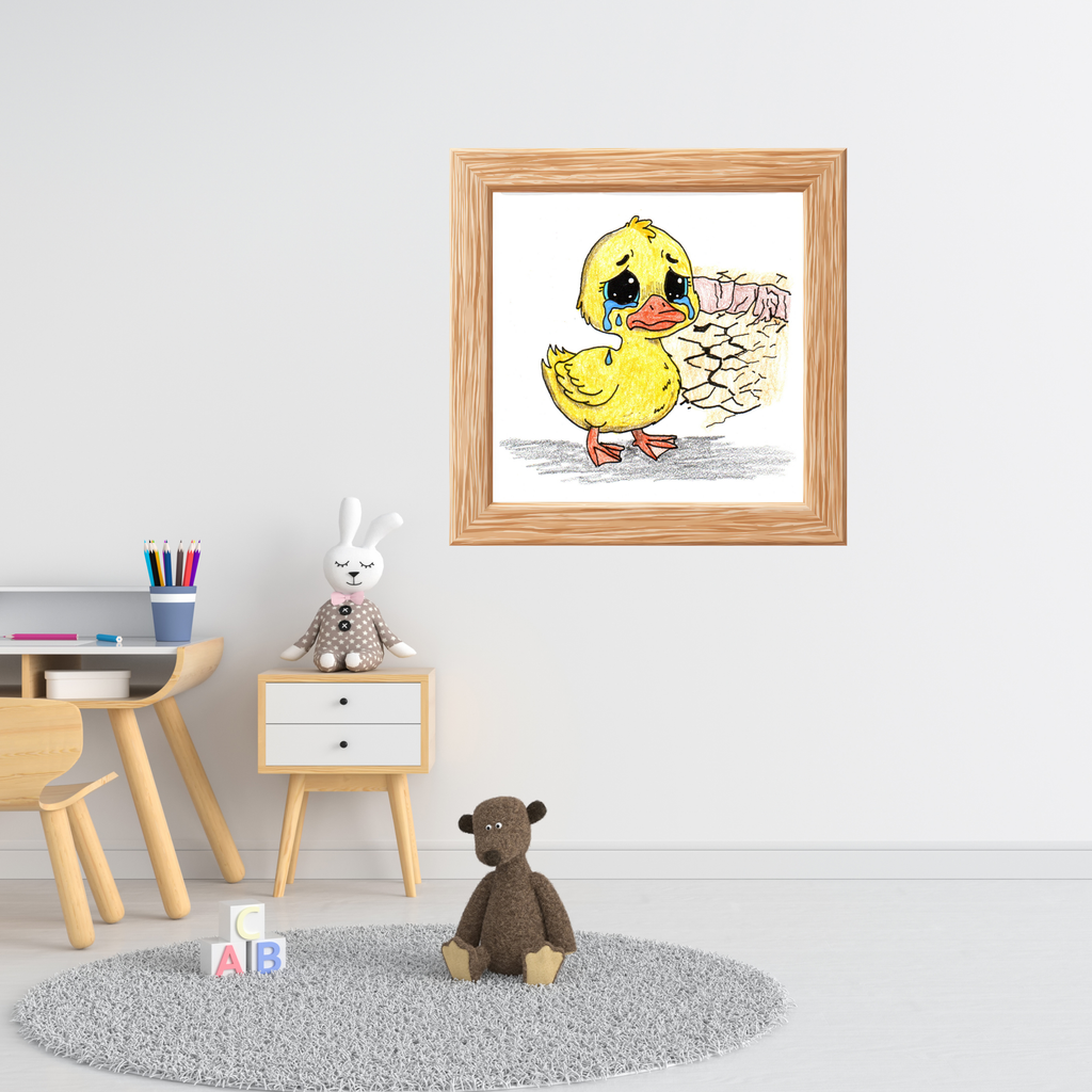 Duck Lost Her Pond Print, Sad Duck Wall Art, Hand Drawn Duck Print