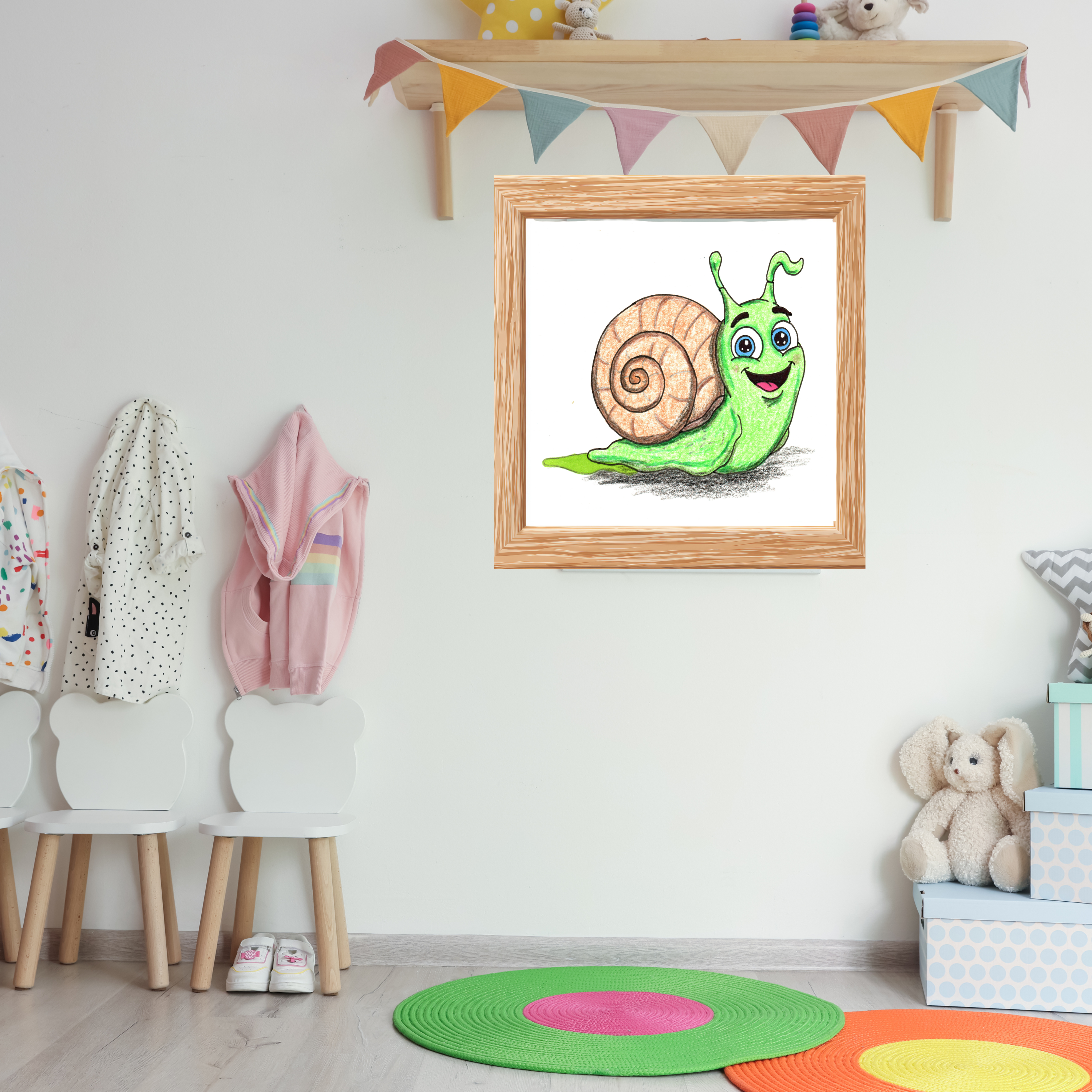 Sammy Found His Shell | Snail Wall Art | Lost and Found Critters