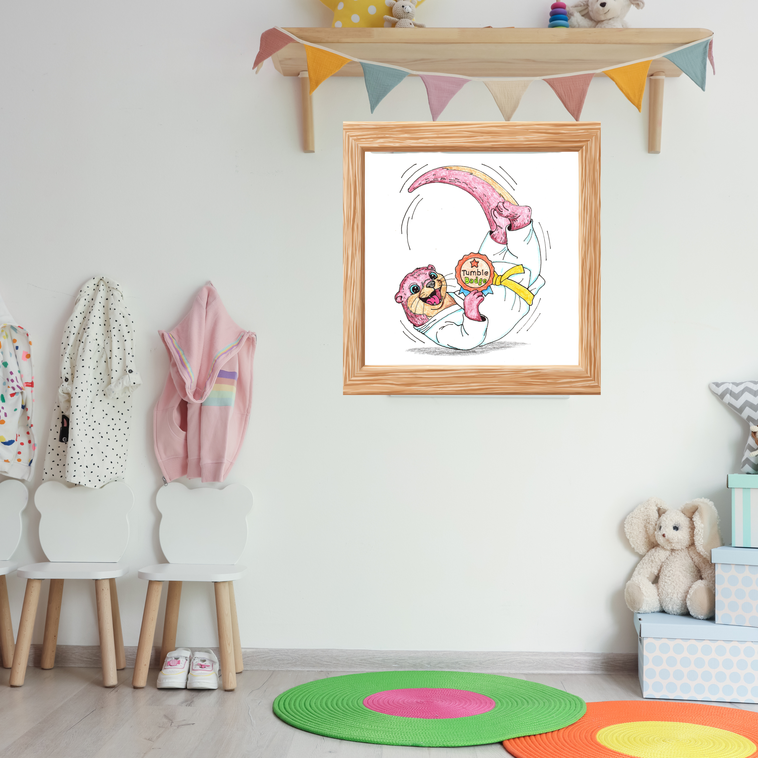 Olive the Tumbling Otter Print | Kids Martial Arts Wall Art | Brave Little Movers