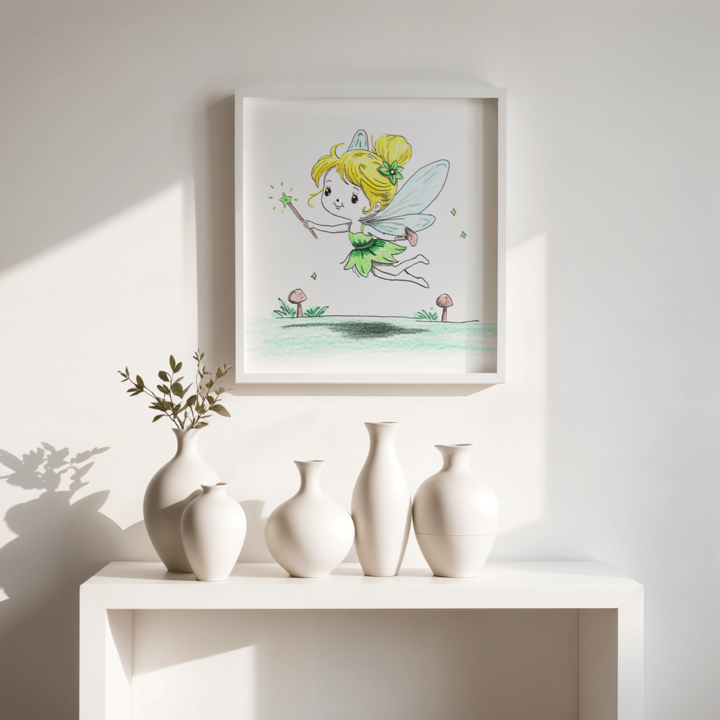 Fairy Mushrooms Poster, Nursery Wall Art, Cute Animal Illustration Print