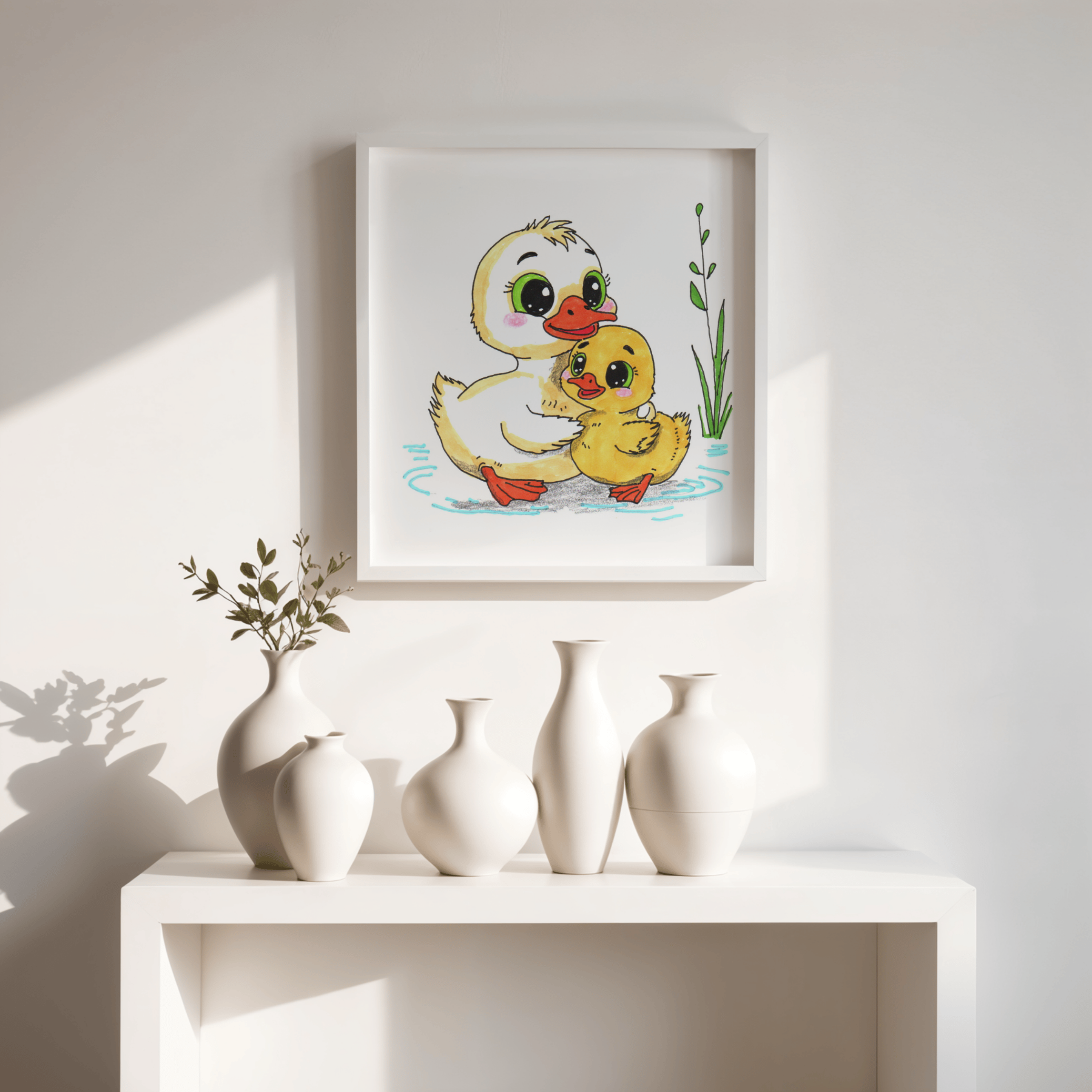 Found Her Mama Duckling Print | Cute Duck Family Wall Art | Lost & Found Critters