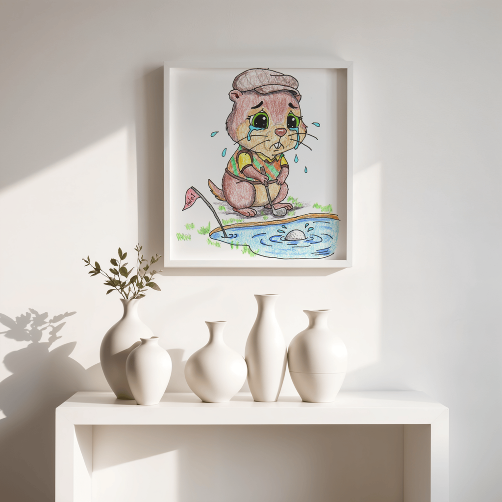 Lost Ball Gopher Print | Cute Golf Nursery Wall Art