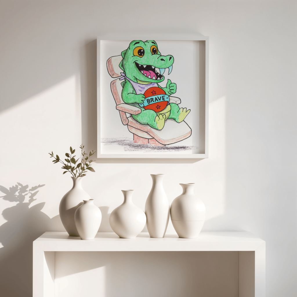 Amy at the Dentist Print | Brave Little Critters Wall Art