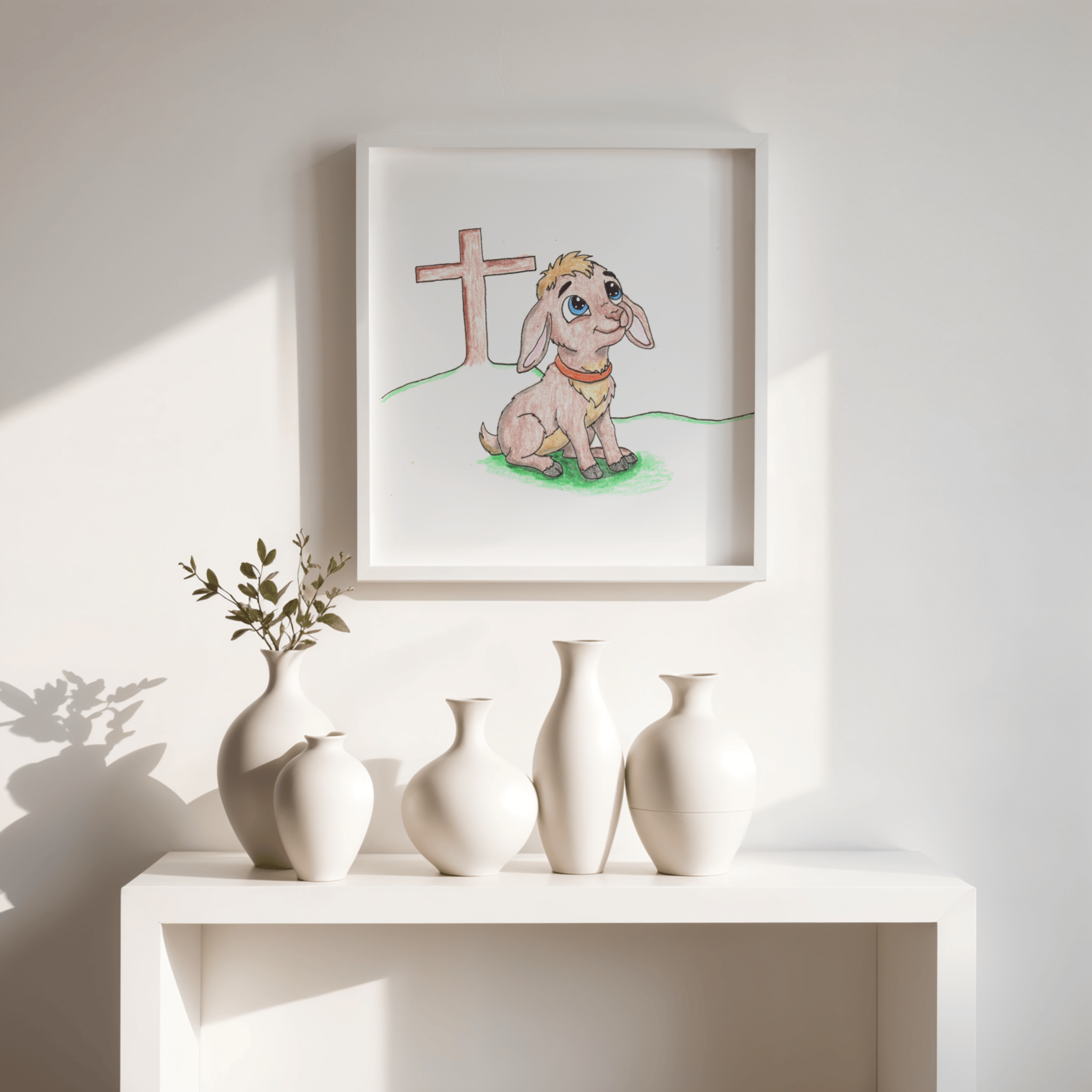 Amazing Grace Lamb Wall Art | Christian Nursery Decor | Bible Animal Print