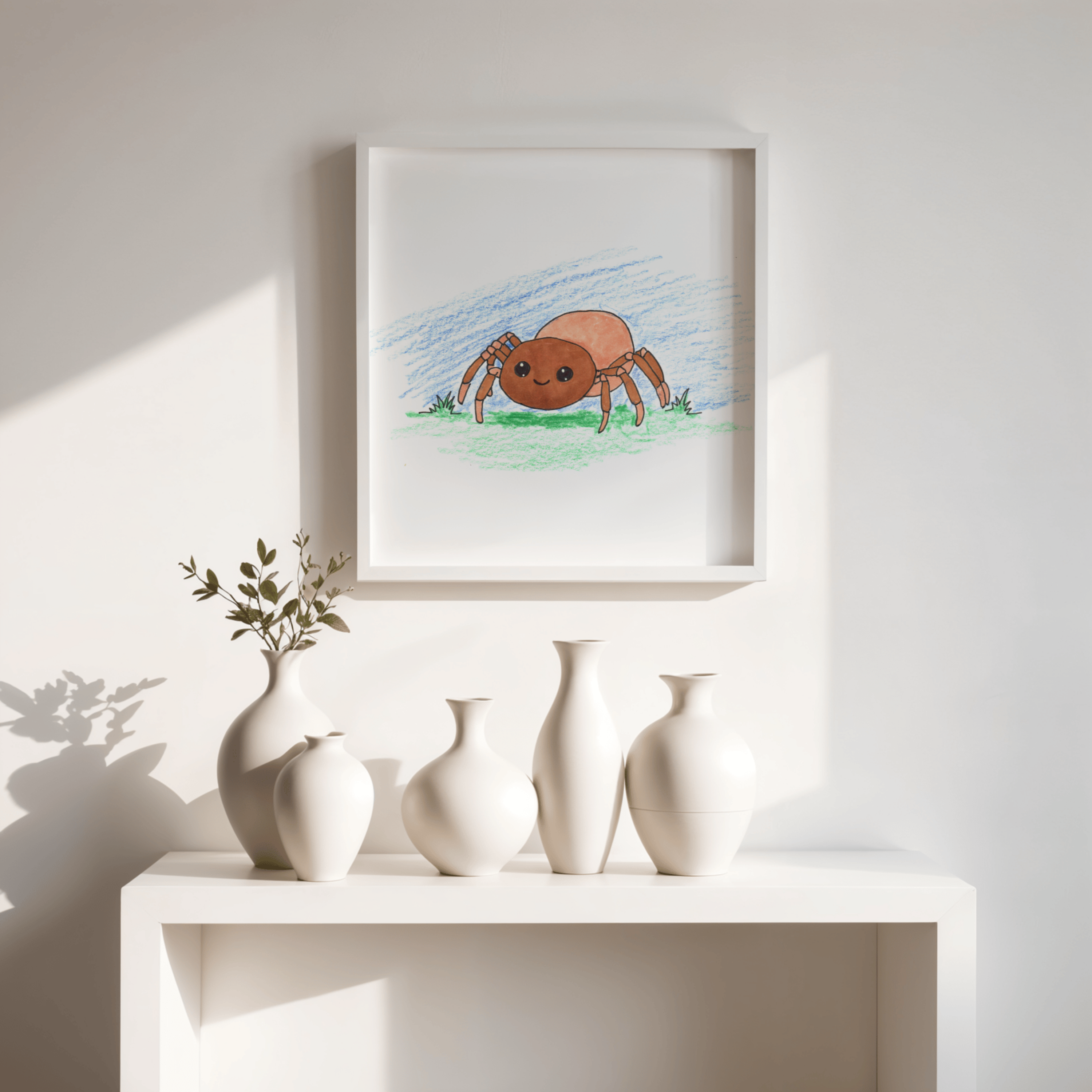 Timmy the Smiling Spider Wall Art | Cute Spider Nursery Print | Hand Drawn Spider Ar